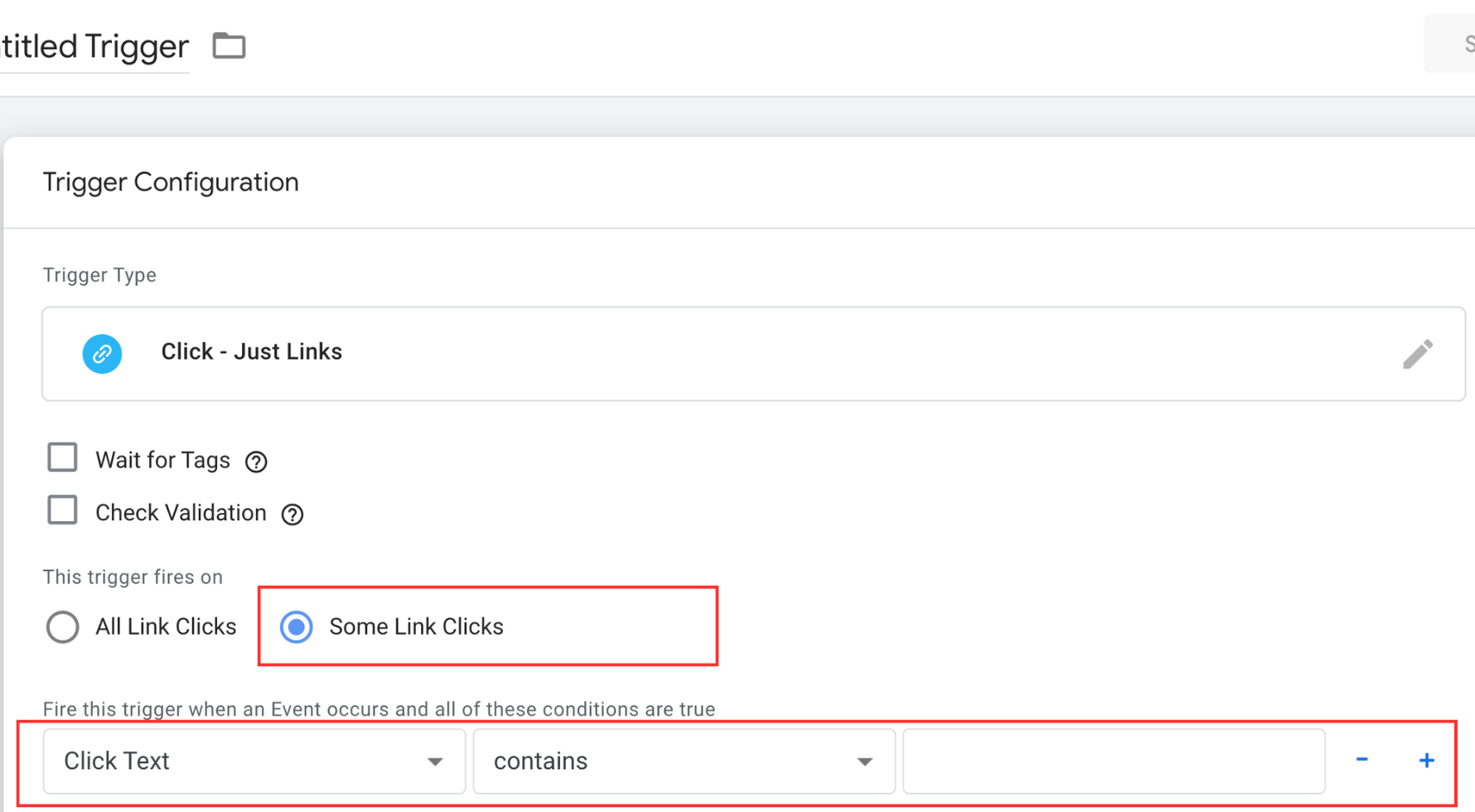 Trigger configuration in google tag manager