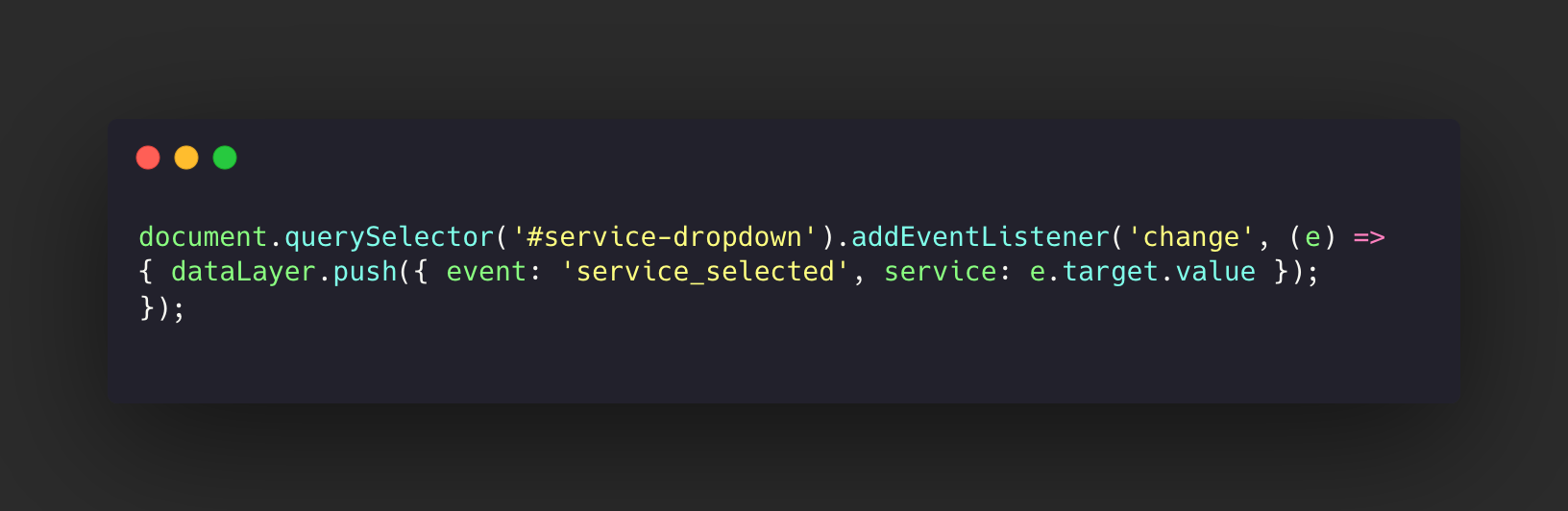 form field tracking code