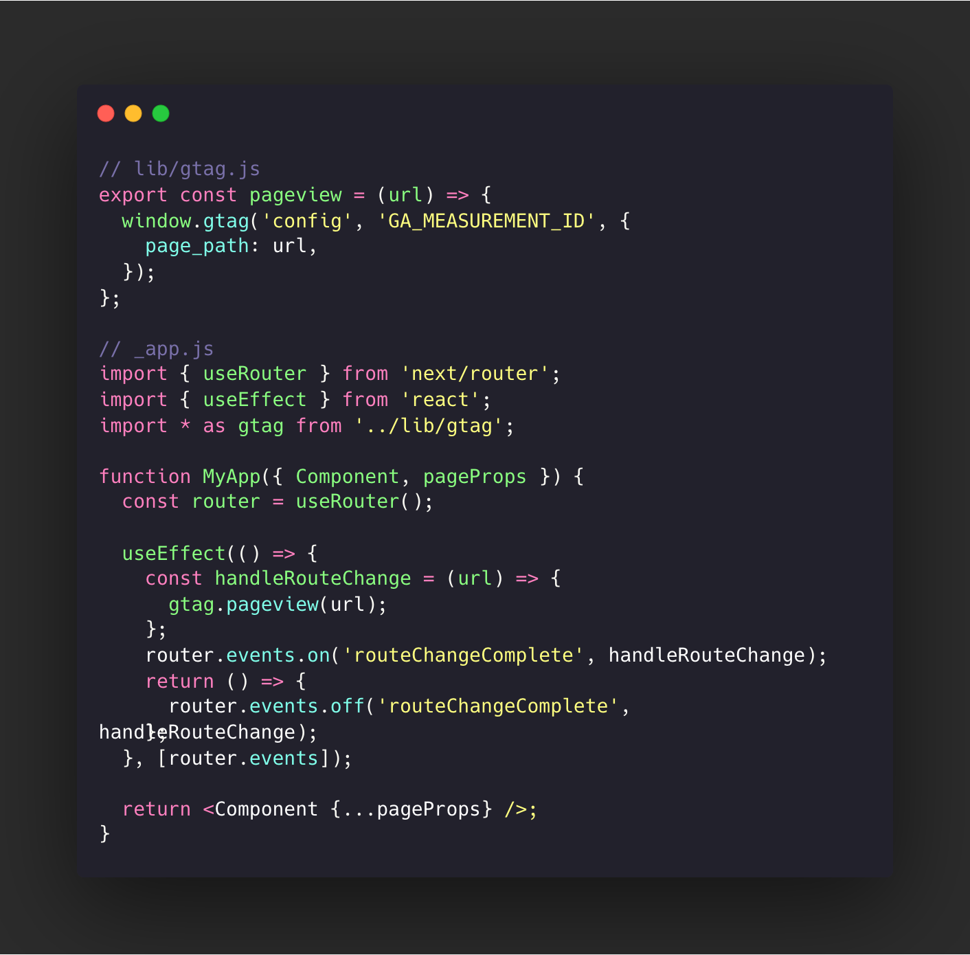 nextjs tracking code