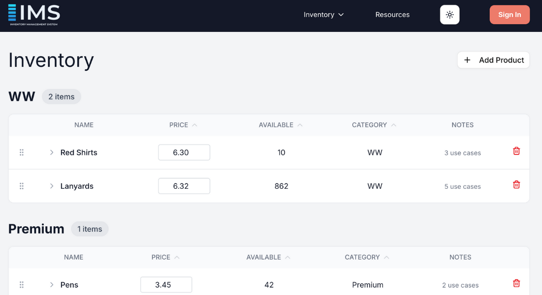 inventory management system