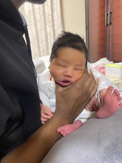 The face during a burp