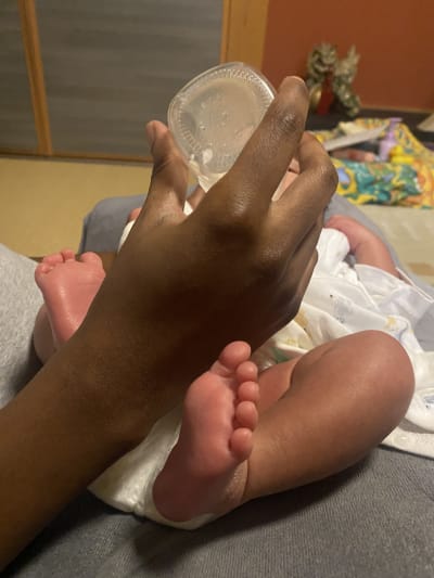 The soles of his feet
