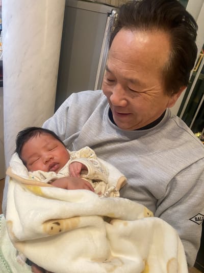  In grandpa's arm