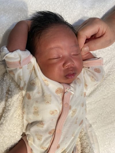 Cute sleeping face wearing cute cloth!