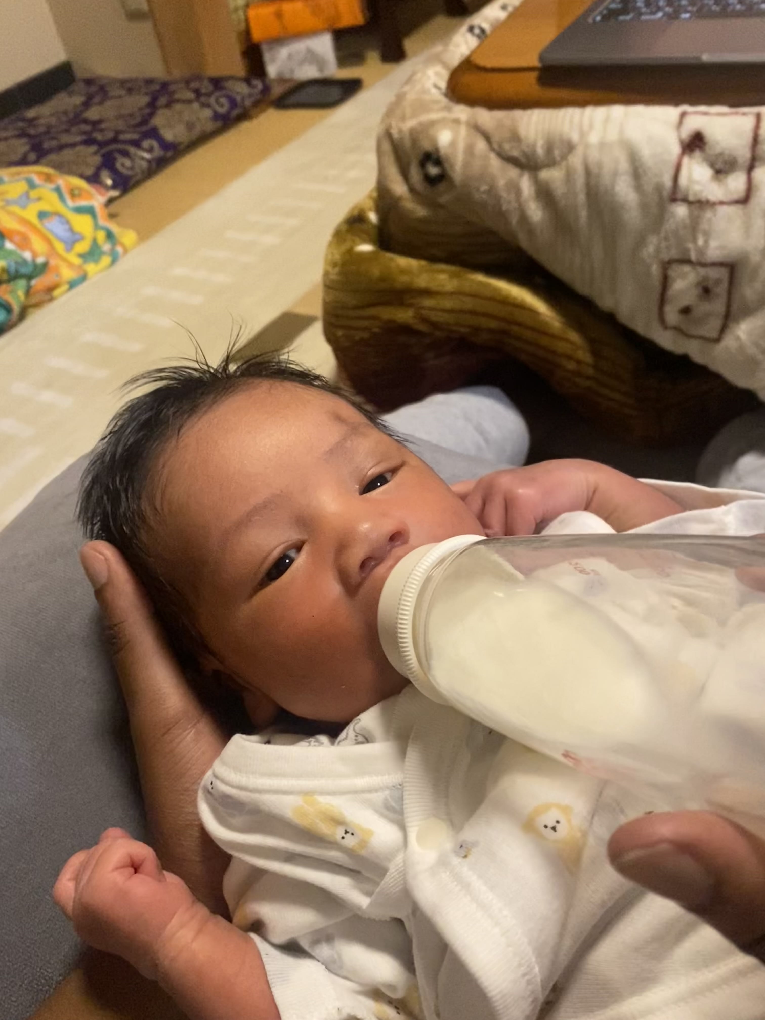 Dad feeds him
