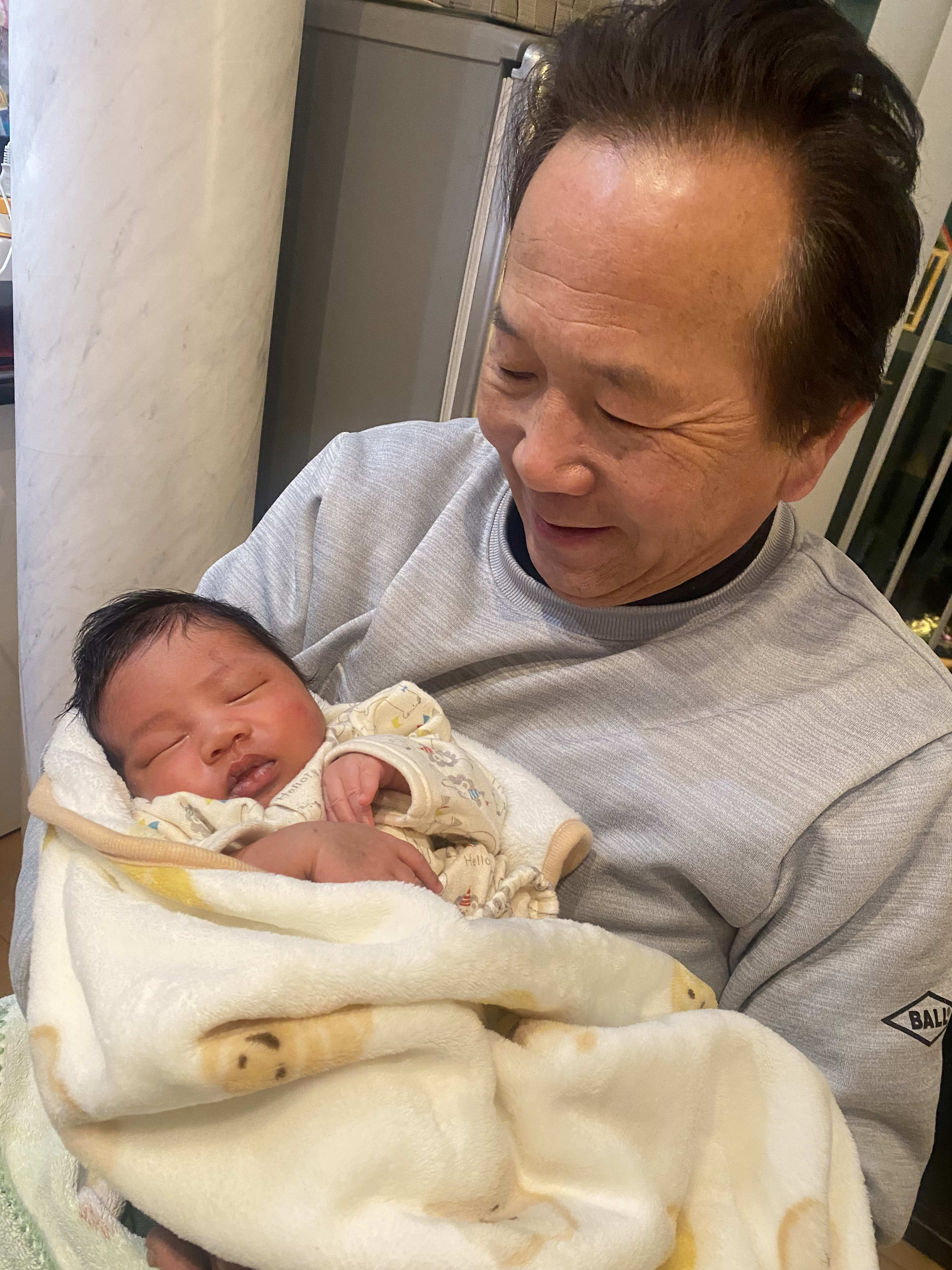  In grandpa's arm