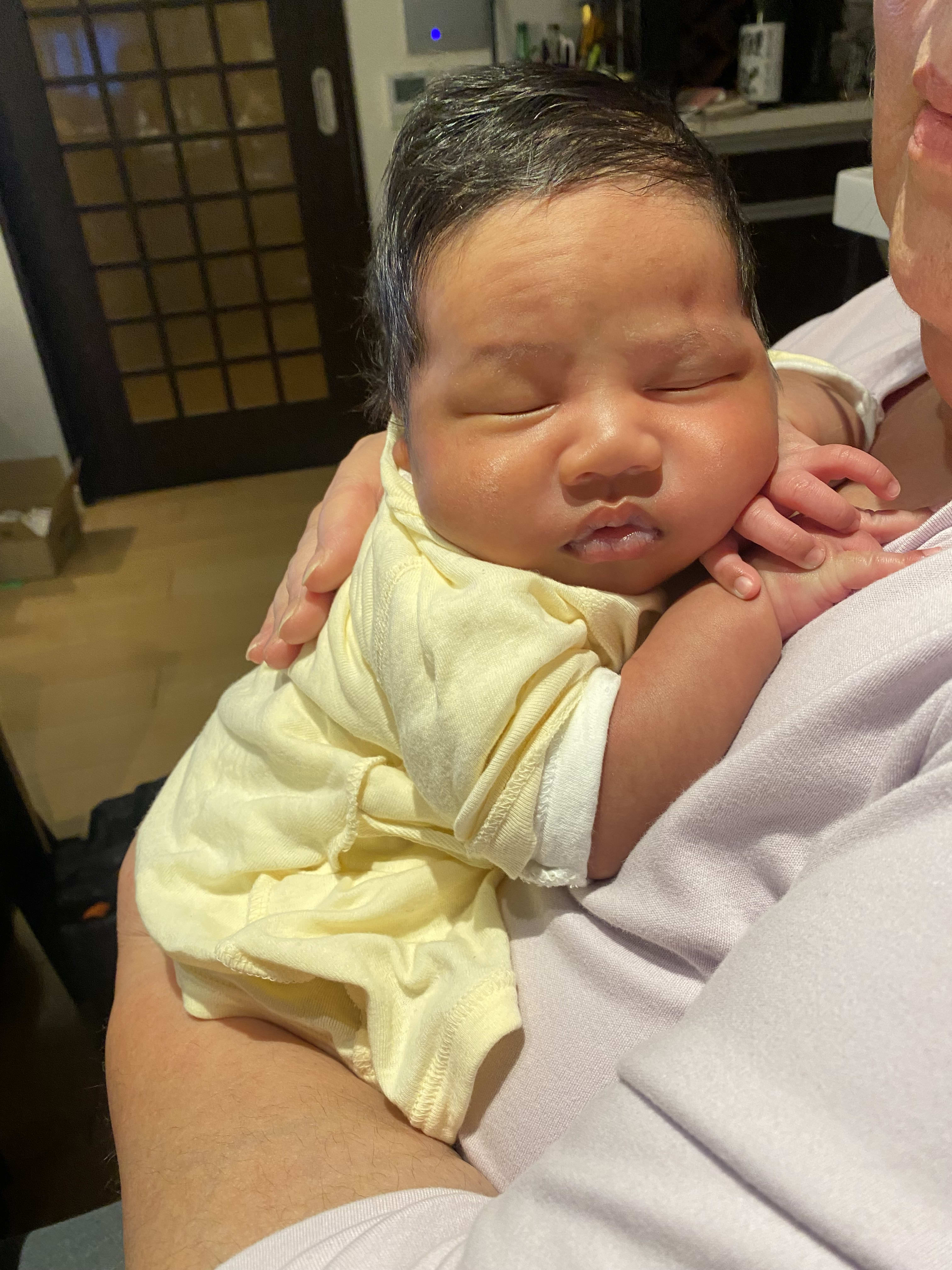 In the arm of Grandma