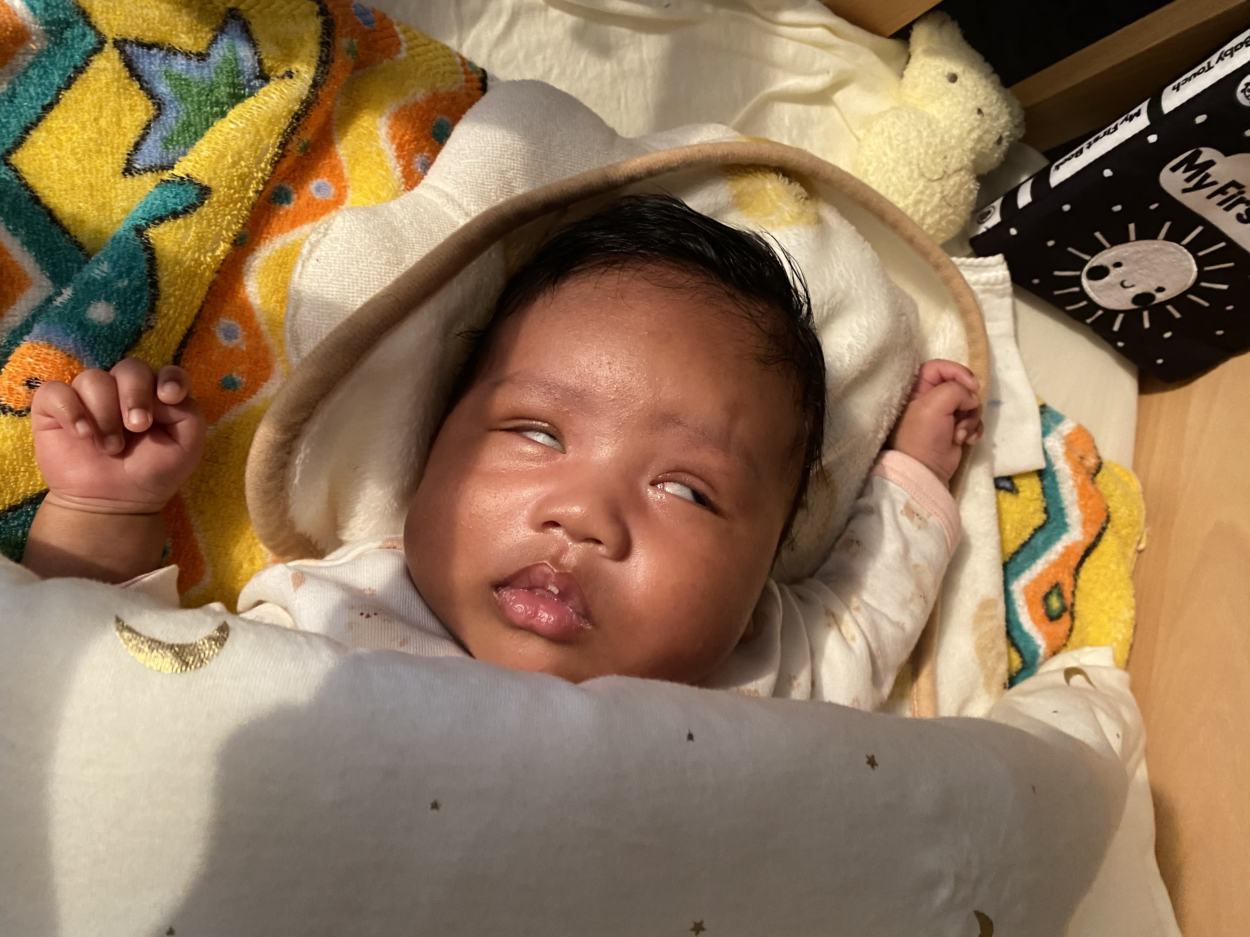 Funny face during sleeping