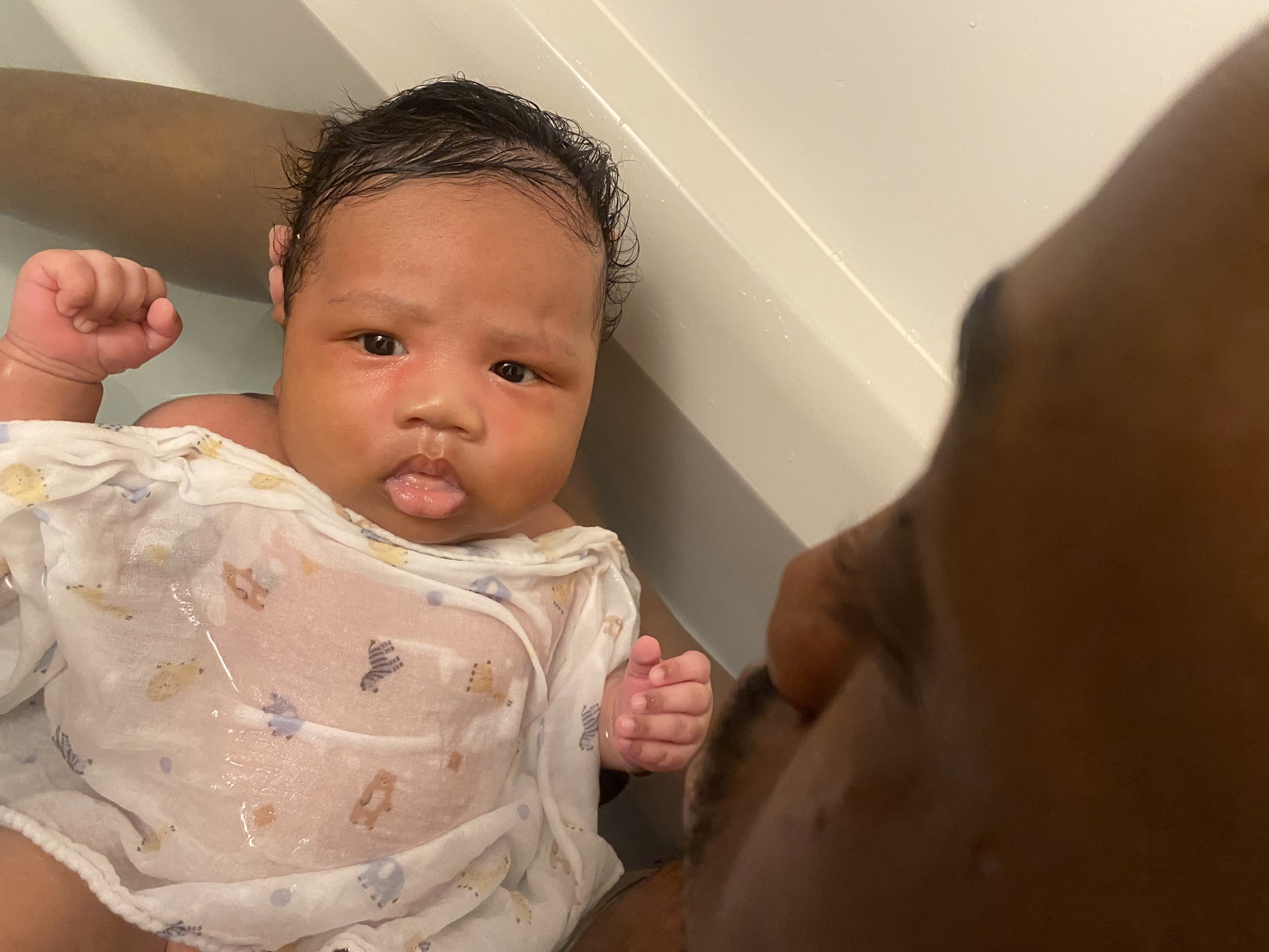 Bath time with daddy!