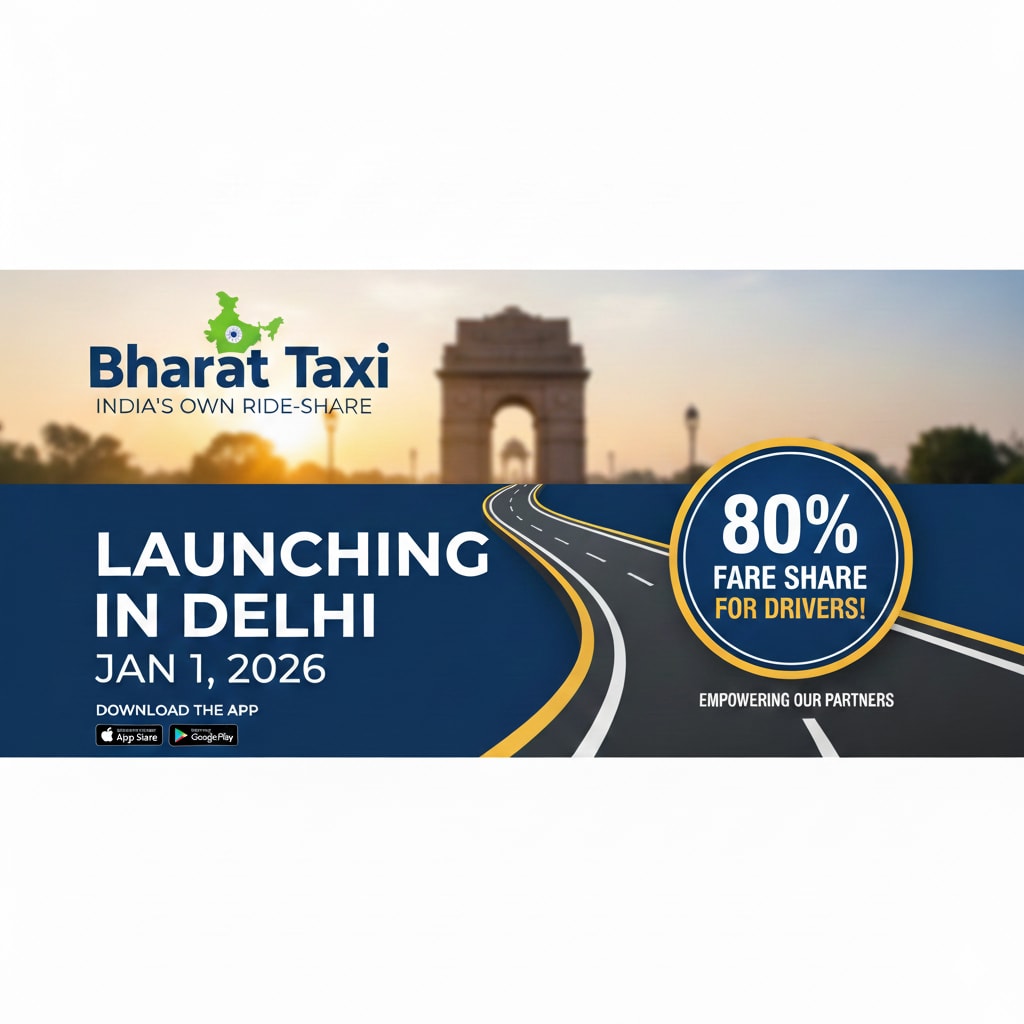 Bharat Taxi to launch in Delhi on Jan 1, 2026 with 80% fare share for drivers