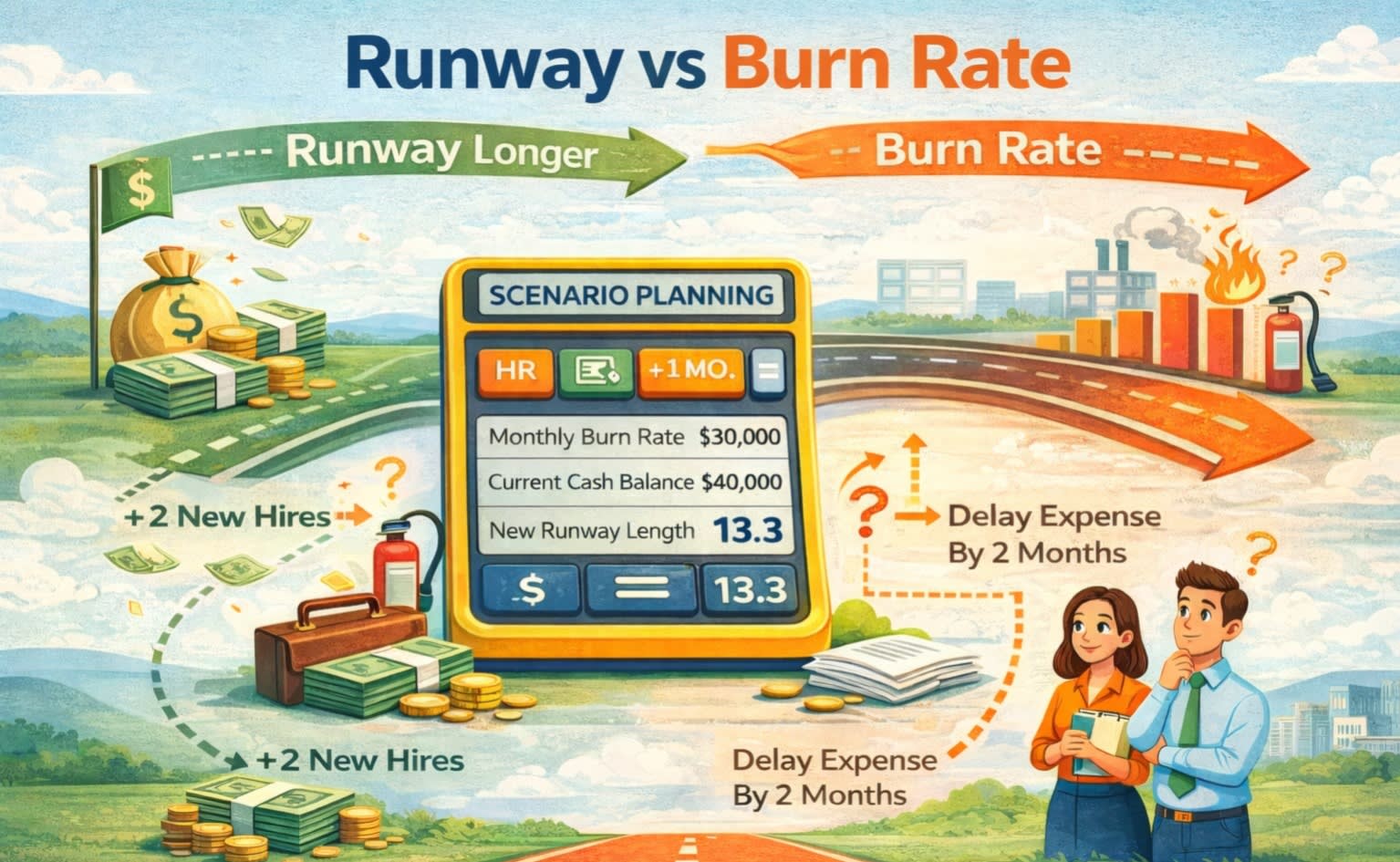 runway vs burn rate calculator 