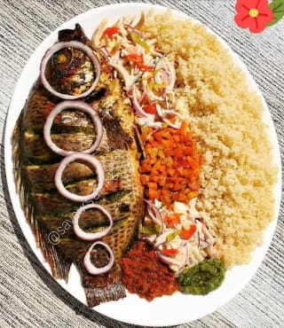 Attieke poisson carpe (un morceau)