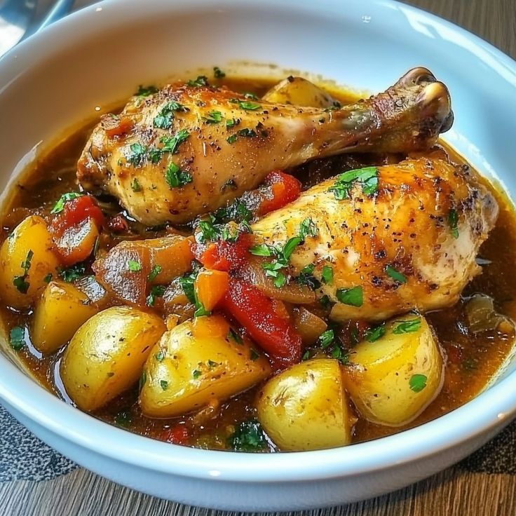 Pomme de terre à la vapeur au poulet