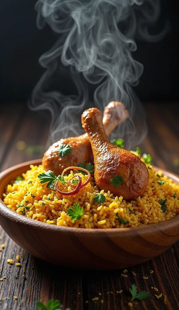 Riz Ghaneen (jollof rice) + Poulet