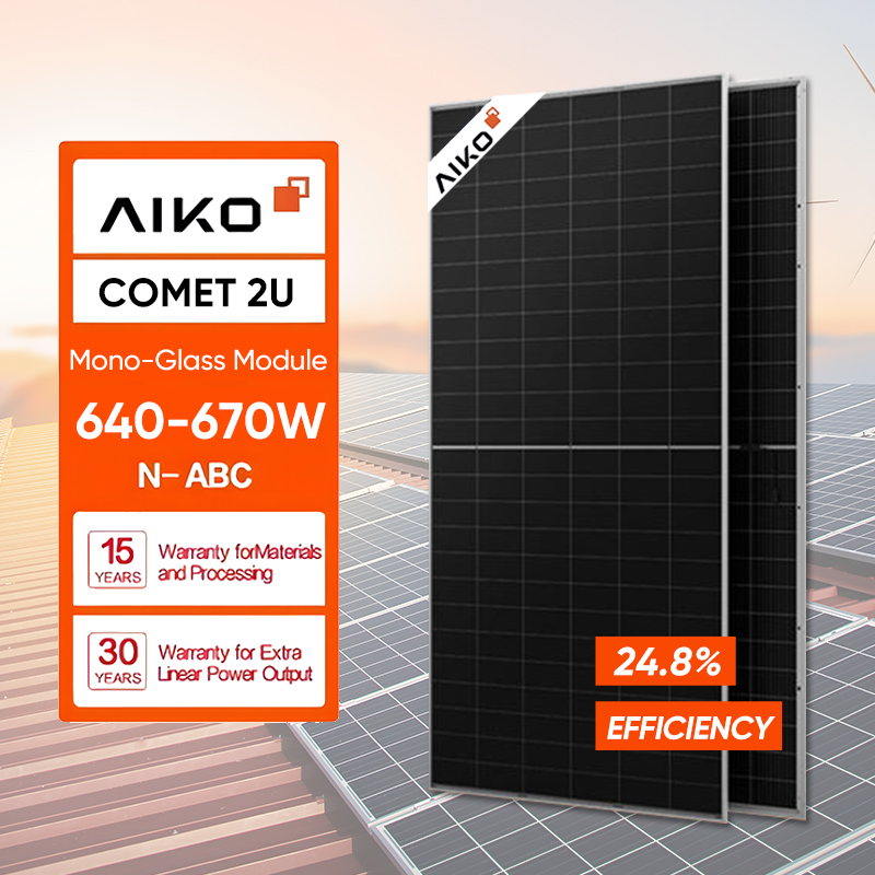Aiko 3N+ 625W, 650W, 655W, 660W Series Bifacial Panel