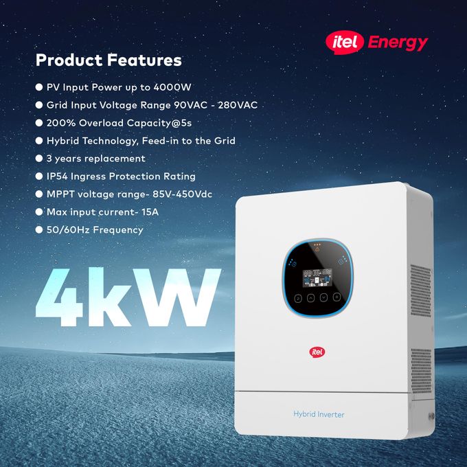 Itel 4KW Single Phase IP54 Hybrid Solar Inverter