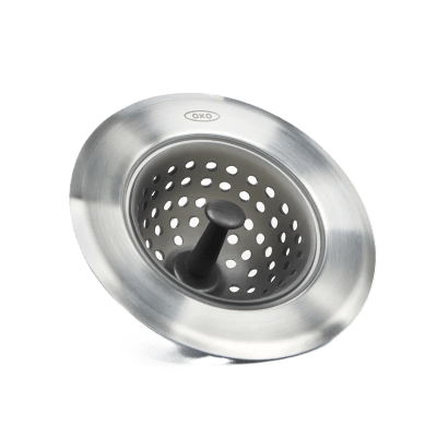OXO Good Grips Silicone Kitchen Sink Strainer with weighted stainless steel rim