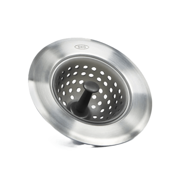 OXO Good Grips Silicone Kitchen Sink Strainer with weighted stainless steel rim