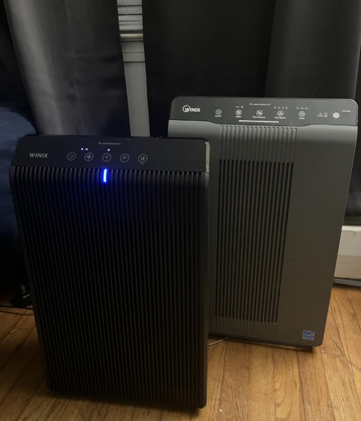 Winix 5500-2 (right) next to the newer Winix 5510 — size and design comparison