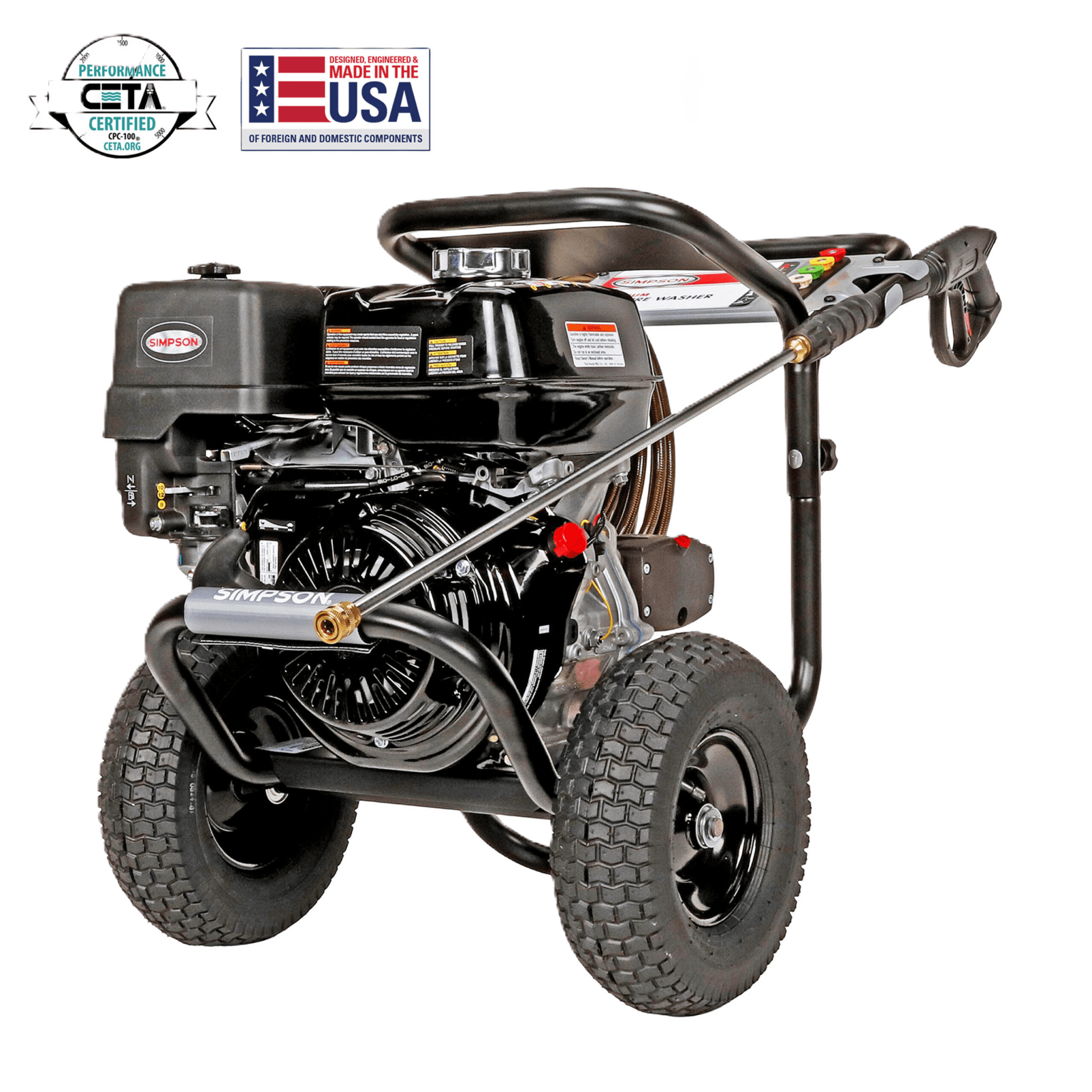 Simpson PowerShot PS4240 commercial-grade gas pressure washer with Honda GX390 engine and 50-ft hose