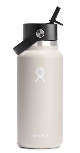 Hydro Flask 32 oz Wide Mouth insulated water bottle with leakproof straw lid