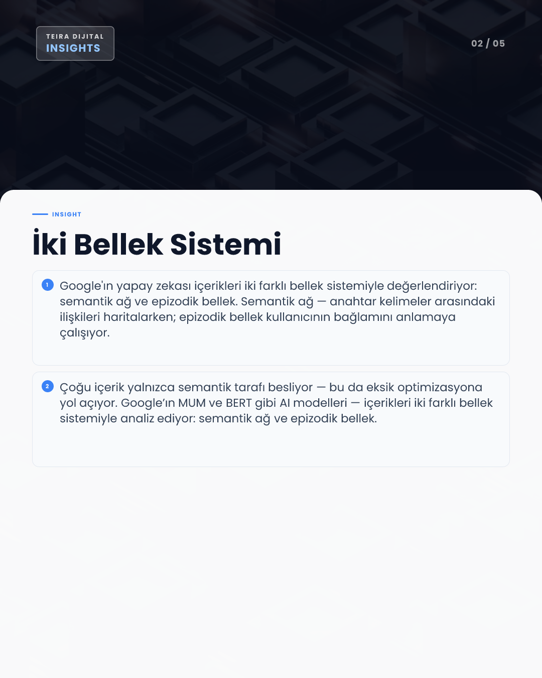 AI Arama Motorları İçin İçerik Optimizasyonu: İki Bellek Sistemiyle Sıralamada Yükselin - editoryal iç görsel 1