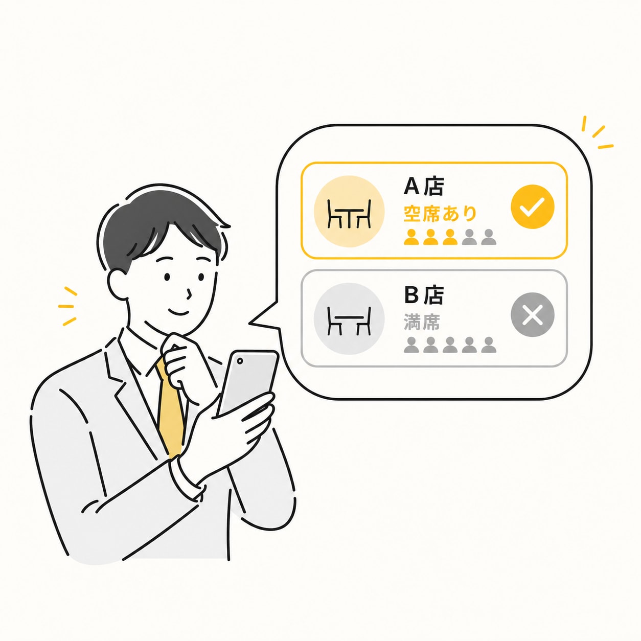 空席がわかる