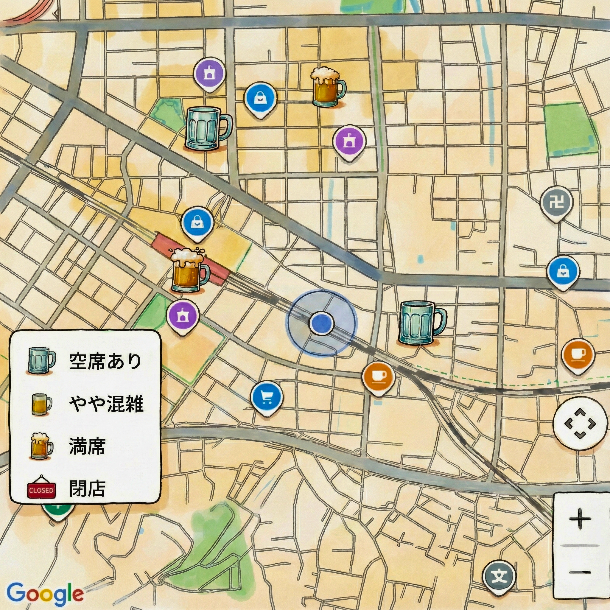 次に行くお店を探す
