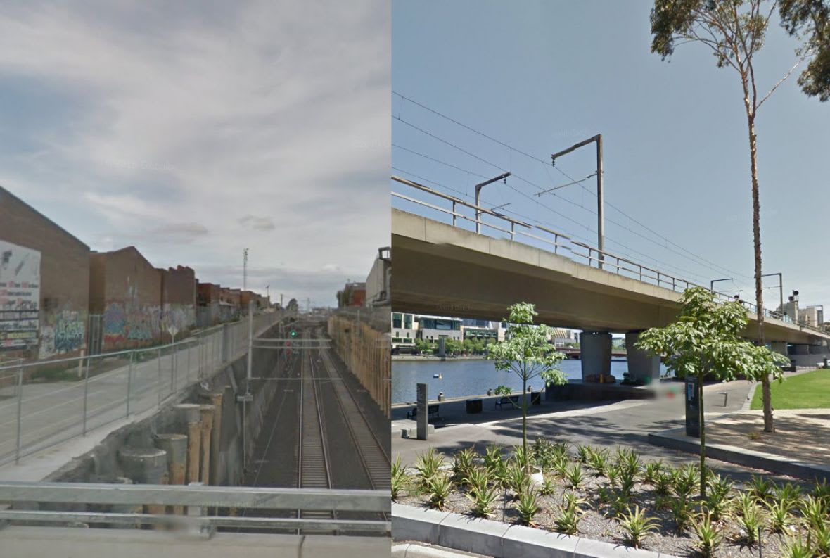 Trenches and elevated rail - Melbourne examples Trenches and elevated rail - Melbourne examples