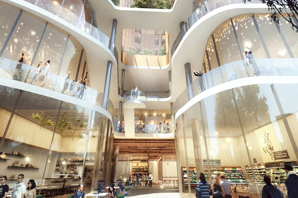 Rendering of the retail portion of Sky One. Image by apartmentdevelopments.com