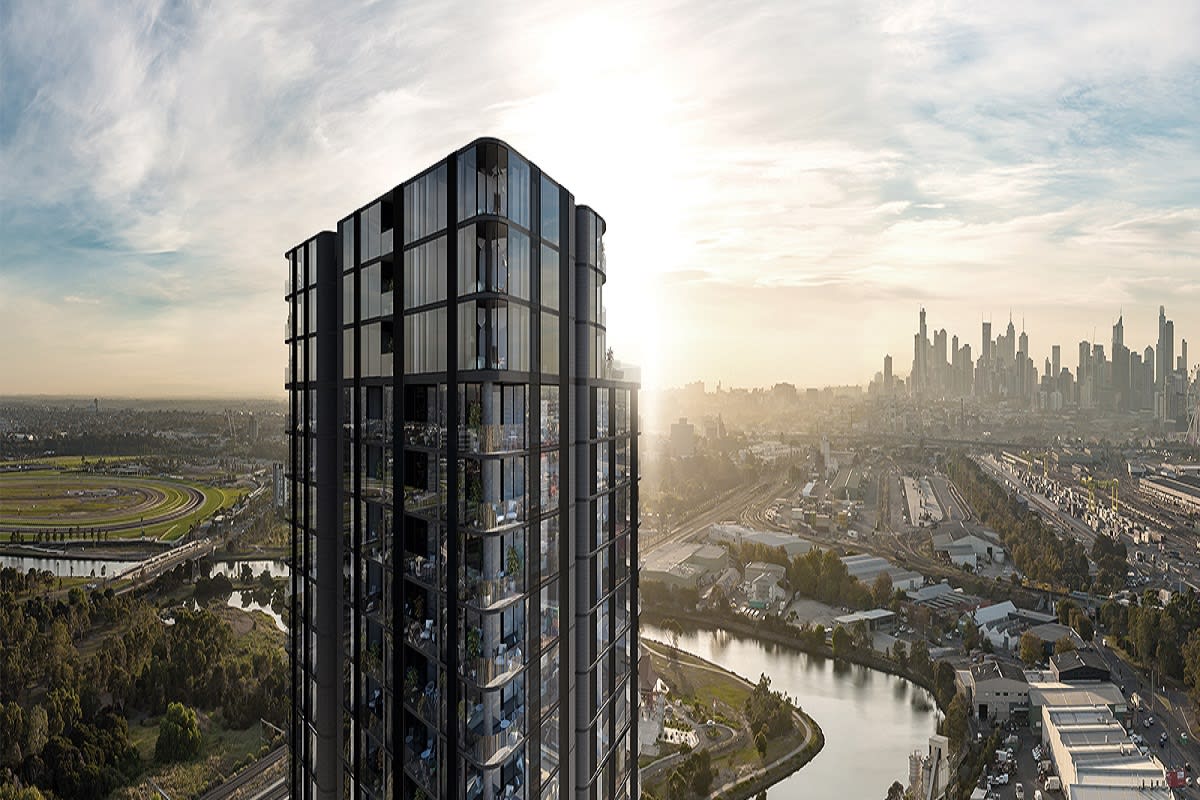 Rendering of River One tower. Image by 360 property group.