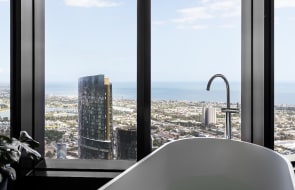 Apartments in South Melbourne's Australia 108, the Southern Hemisphere's tallest residential tower, have been listed