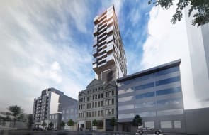 Cut down: A Franklin Street planning relic comes down to earth