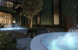 The extensive hotel-style facilities at Yarra One, South Yarra