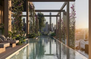 Aria offer over 1,100 sqm of resort-style amenity at Trellis, South Brisbane apartments
