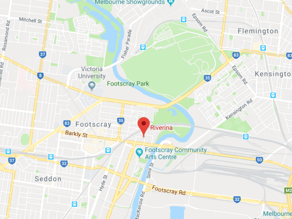 Location at 22, Hopkins Street Footscray. Image by Google Maps. Riverina location