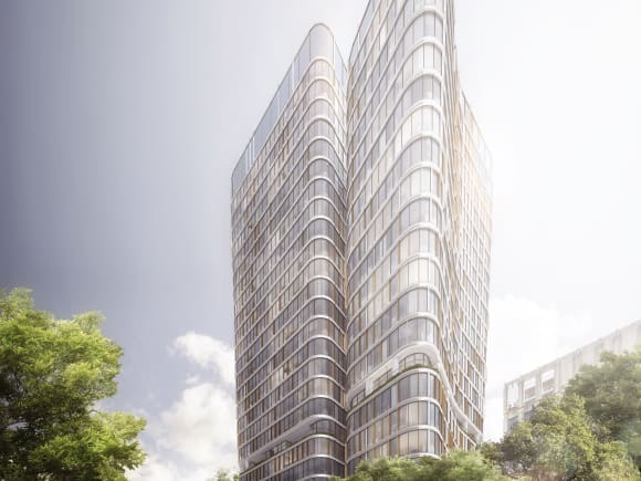Blue by Lavender Bay. Image supplied. Aqualand celebrates tree-topping ceremony for Blue at Lavender Bay