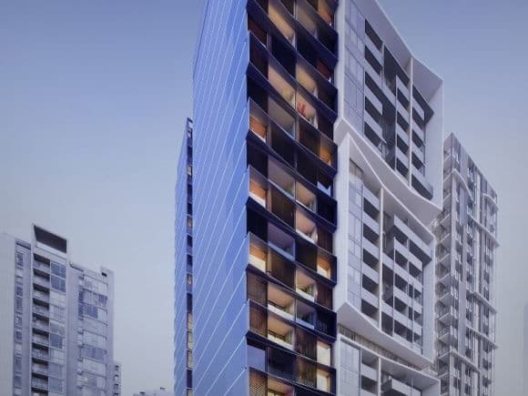 Coventry Haus at 23 levels. Image courtesy JCB Air rights, share rights: 25-27 Coventry Street, Southbank