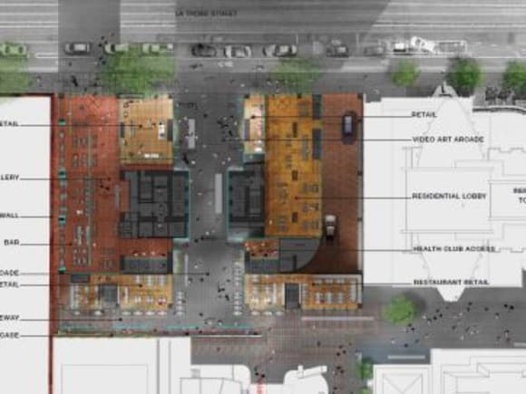 383 LaTrobe Street activated ground plane. Image courtesy Sterling Global A rather Nouvel approach: 383 La Trobe Street designed to impress