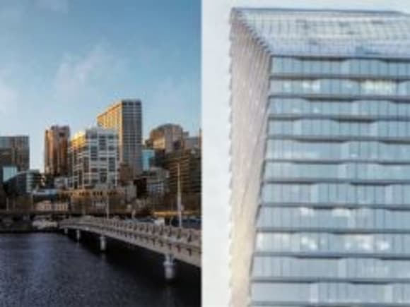 447 Collins Street. Images courtesy of Woods Bagot and 7news Office towers to the fore