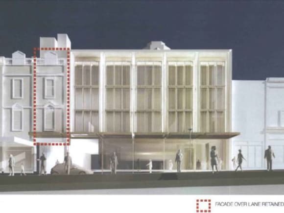 Retained fifth bay of 32-38 Bourke Street. © Bates Smart Blink and you'll miss it > The revised Palace Theatre proposal