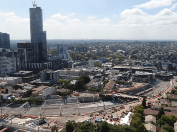 The eastern portal for the Melbourne Metro Tunnel project is now visible in South Yarra. Image: RPV More TBMs about to get underway on Melbourne Metro project
