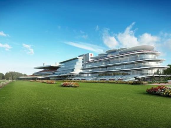 The Club Stand. Image courtesy of Bates Smart. Horses for courses: Greenland Group's Flemington Life in detail