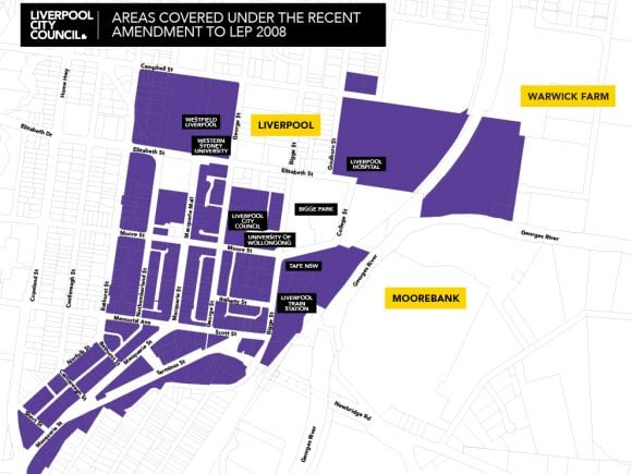 25 hectares in the heart of Liverpool has been rezoned. Image: Liverpool City Council Liverpool's growing status as Sydney's third CBD adds to its appeal as a property hot spot