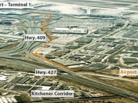Alignment of new branch line to serve Toronto's Pearson airport Is Toronto's airport rail link a model for Melbourne?