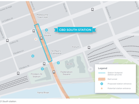 CBD South Station. Image Melbourne Metro Rail Authority Melbourne Metro Rail stations: more detail released & comment