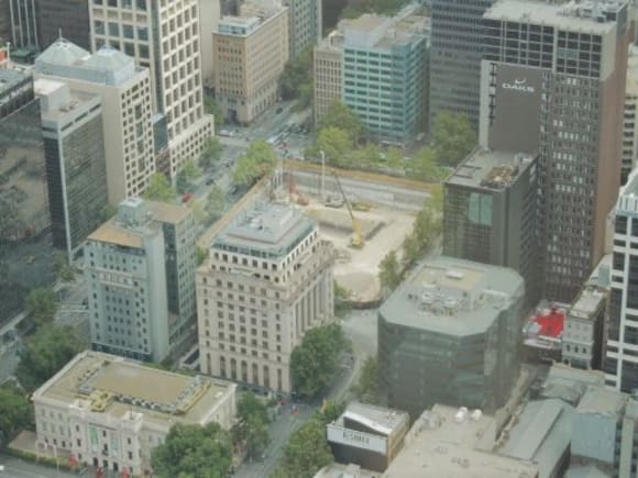 Site works at Collins Arch are progressing. Photo by Ryan Seychell Cbus Property boss Adrian Pozzo discusses Collins Arch