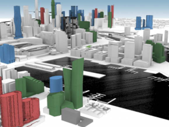 Over NewQuay and Harbour Town. CBD Model update: Docklands to the fore