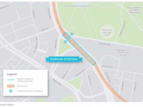 Domain Station. Image Melbourne Metro Rail Authority Melbourne Metro Rail stations: more detail released & comment