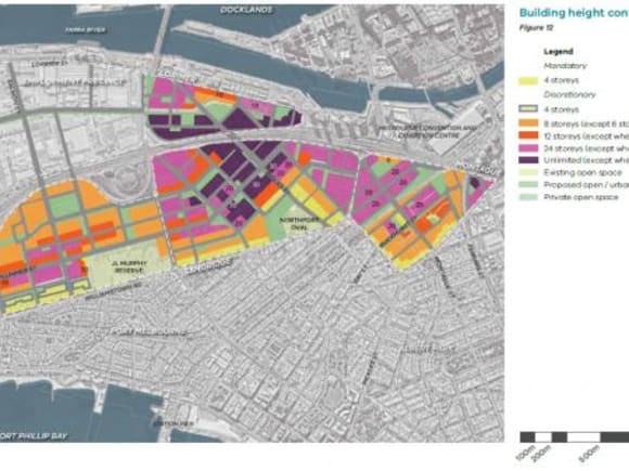 Proposed height limits across Fishermans Bend Fishermans Bend draft framework released, uplift controls to drive affordable housing